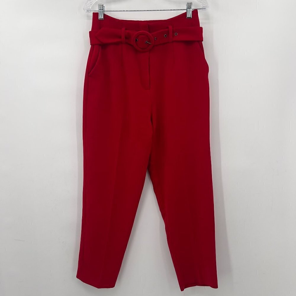 Topshop High-Rise Red Dress Pants